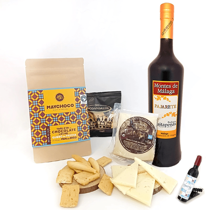 Fotografía de un maridaje sobre un fondo blanco.